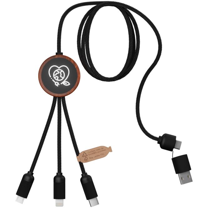 Hovedbilde SCX.design C37 5-i-1 rPET ladekabel med lysende ...
